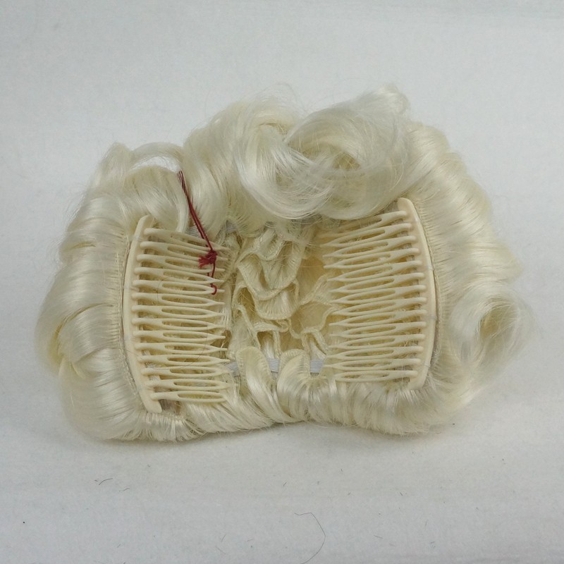 Lydell Short Messy Curly Dish Hair Bun Extension Stretch hair