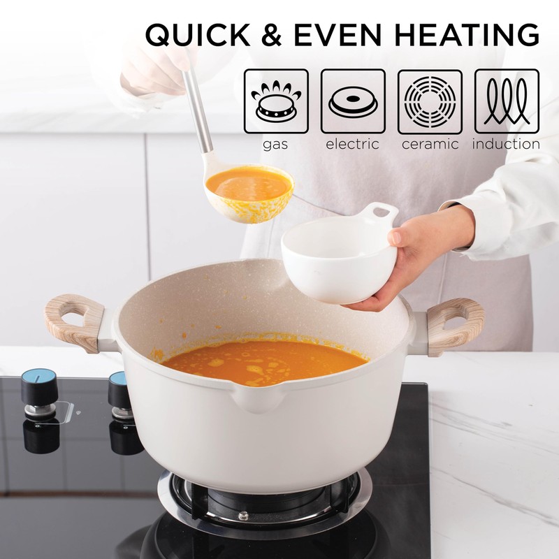 Country Kitchen Non-Stick Cast Aluminum Cookware Set - Durable Kitchen