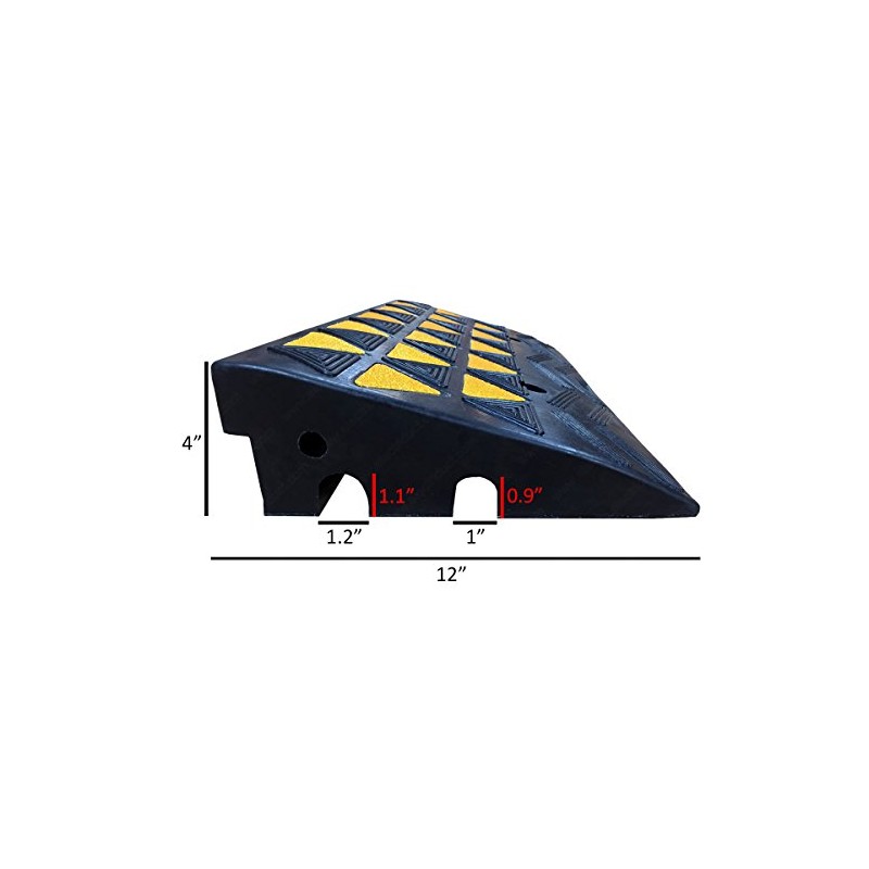 Electriduct Reflective 15 Ton Rubber Curb Ramp 30,000 lbs Capacity