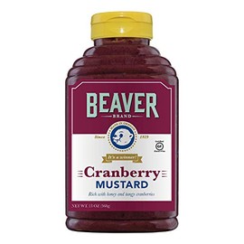 Beaver Cranberry Mustard, 13 Ounce Squeeze Bottle (Pack of 6)