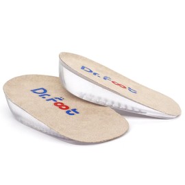 Dr.Foot Height Increase Insoles, Heel Cushion Inserts, Heel Lift Inserts for Leg Length Discrepancies (Large (1" Height))