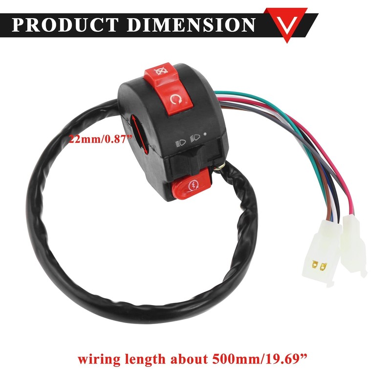 PRO BAT Left Kill Light Starter Switch 8 Wire 3