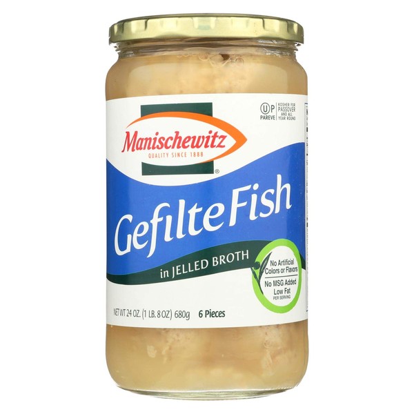 Manischewitz Jelled Gefilte Fish, 24 Ounce - 12 per case.