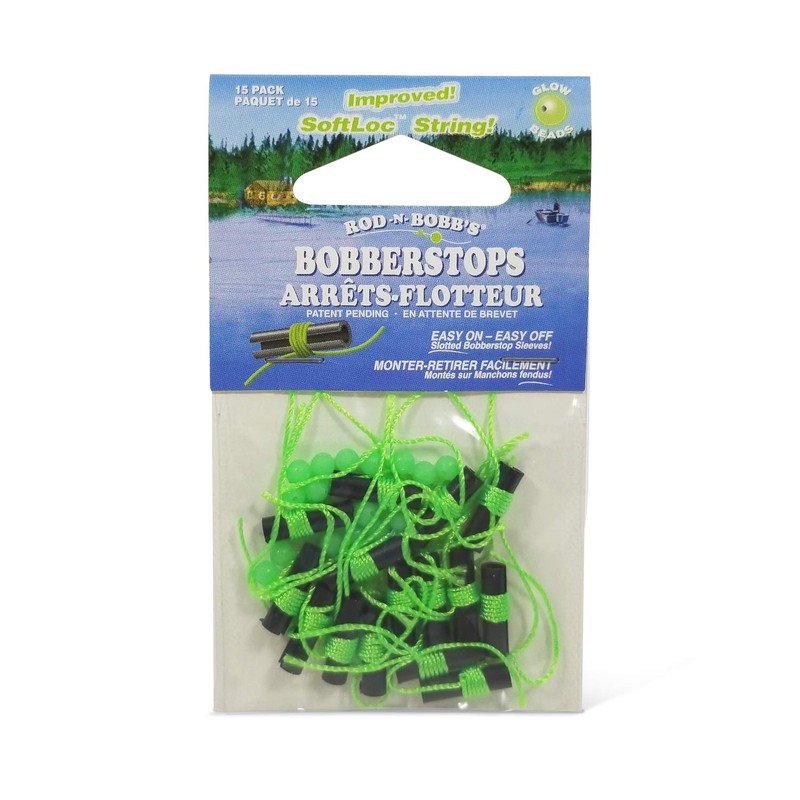 ROD N BOBBS Bobber Stops with Glow Beads (15-Pack)