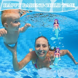 Mermaid Pool Diving Toy, Diving Mermaids Swimming Pool Accessories Children's Toy, Underwater Pool Training Little Mermaid Summer Party (Blue Transparent Box Lake Blue)