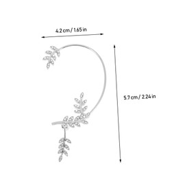 BESPORTBLE Elegant Rhinestone Ear Wrap Clips Stylish Leaf Design Non Piercing Earring Jewelry for Women for Parties Weddings and Special Occasions Unique Idea