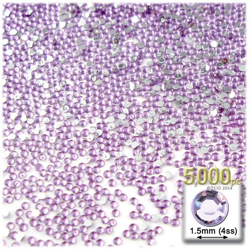 5,000pc Rhinestones Round 1.5mm Tiny for Nails - Flatback Orange