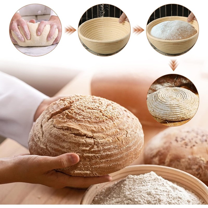 2 Pcs Bread Proofing Baskets, 23cm Round Sourdough Proofing Basket