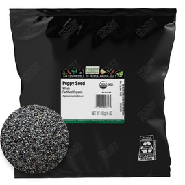 Frontier Co-op Frontier Co-op Organic Whole Poppy Seed 1lb - Bulk Bag of Poppy Seeds for Baking, Salad Dressing, Cooking, Kosher Recipes and More