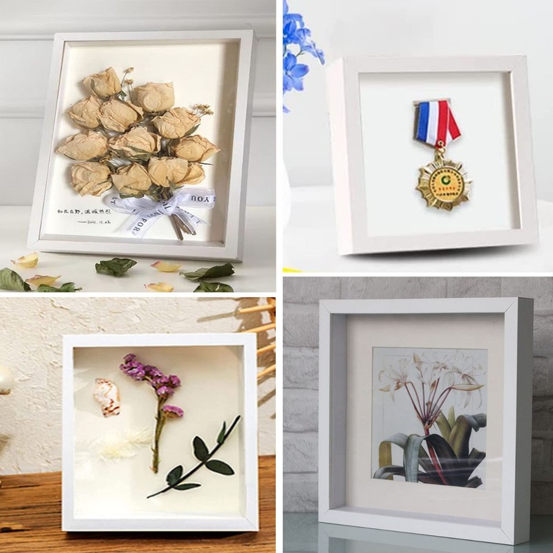 3D Square Frame, 20 x 20 cm, Wooden Shadow Box,