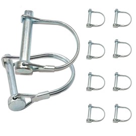 GVSS 10pcs Locking Pin D Shape Clip 8mm Locking Bolt Agriculture Pin Garden Lawn Trailer 8x60mm