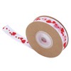 2pcs Red Ribbon 1.5cm/0.6in Wide Heart Pattern Packaging Ribbons DIY