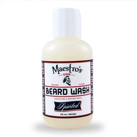 Maestro's Classic BEARD WASH | Anti-Itch, Deep Cleaning, Non-Drying, Fully Hydrating Gentle Cleanser For All Beard Types & Lengths- Spirited blend, 4 Ounce