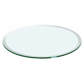 Round Transparent Tempered Glass Table Top, Multipurpose for Home Office Glass Countertop (Clear, 3/8" Thick-Beveled 36 inch)