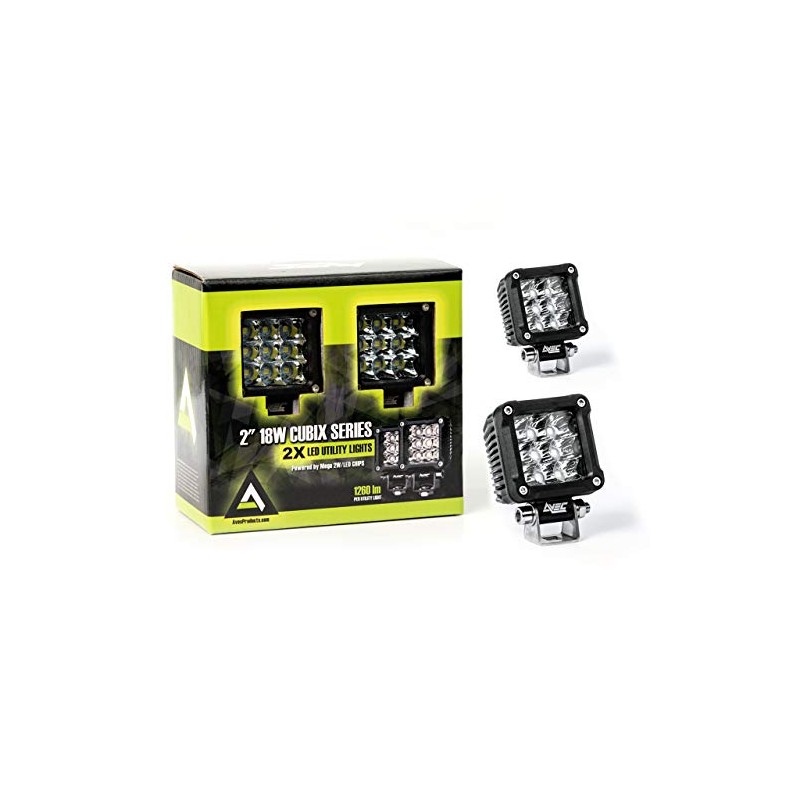 Avec 2 pc 2 Inch Cubix Series 18w LED Work