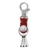 H.N.Z kil-028d Keychain, Genuine Leather, Italian Leather, Studs, Men's, Red,