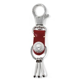 H.N.Z kil-028d Keychain, Genuine Leather, Italian Leather, Studs, Men's, Red, red