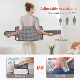 COMFIER COMFIER Heating Pad for Back, Heated Back Wrap with Strap, Warm Gifts for Mom, Women