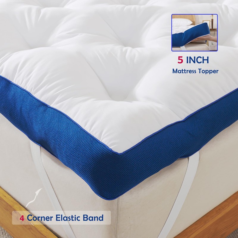 WhatsBedding 5 Inch Memory Foam Mattress Topper Queen for Back