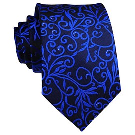Elfeves - Corbata para hombre, diseño floral, diseño de jacquard, Azul Real, Talla única
