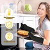 LSYDCARM Oven Mitts, Cute Black Cat Silicone Oven Mitts and