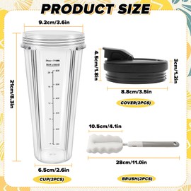 FSWWSF Replacement Parts for Ninja Mixer Compatible with CB350EU BN800EU BN750EU BN650EU BN495EU CB100EU for Ninja Replacement Parts for Mixer Cups with Sleeves and Pot Brush