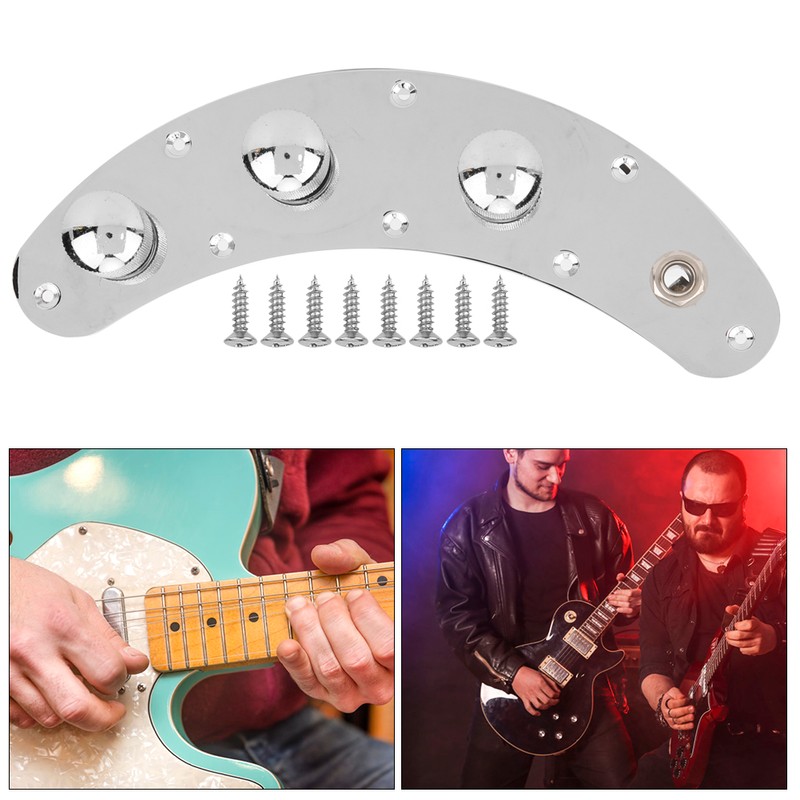 Electric Bass Control Plate Assembly Silver Guitar Musical Instrument Accessories