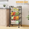 TOOLF 5-Tier Kitchen Cart with Tabletop, Rolling Snack Cart with