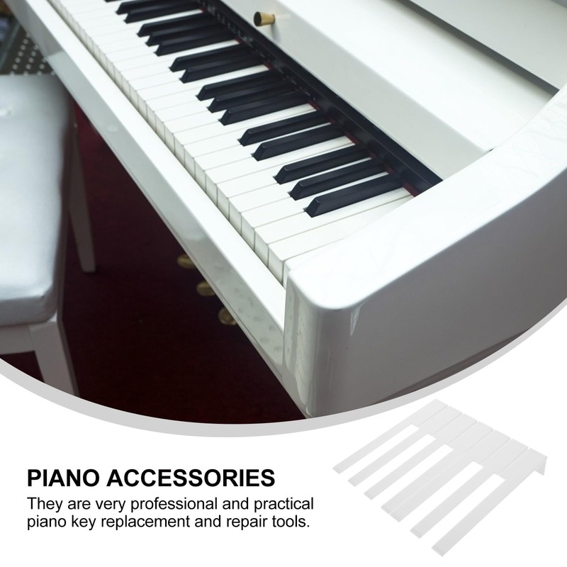 Vaguelly 52pcs Piano Keytops White Piano Keytops with Fronts Piano