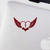 Transparent Decal Stickers of Heart Cross with Wings (Burgundy) Premium