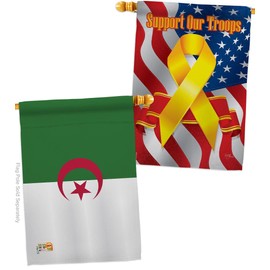 Algeria House Flags Pack Regional Nationality Nation International World Country Particular Area Support Our Troops Small Decorative Gift Yard Banner Double-Sided Made In USA 28 X 40