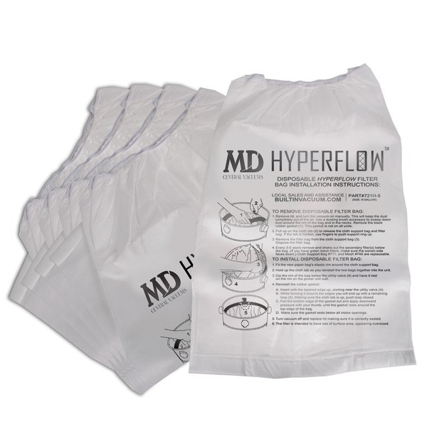 MD 5-Pack HyperFlow Paper Bags 8-gallon …