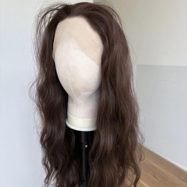 MISSWEN Synthetic Hair Heat Resistant Choc Brown Lace Front Wig Long Wavy