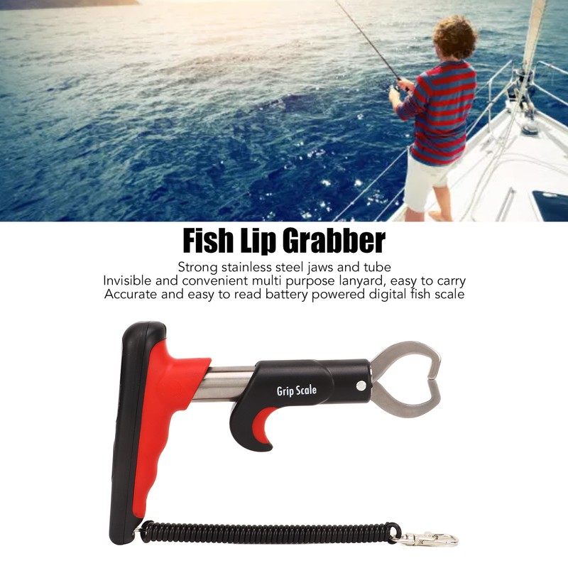 Fish Lip Grabber Gripper Fish Scale Fishing Tool with Digital