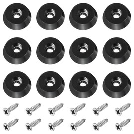 PATIKIL Cutting Board Feet, 12 Pack Round Rubber Feet Bumpers Non Slip Bumper Pads with Stainless Steel Screws for Furniture Chairs Desks Electronics (0.12" Wx0.22 H)