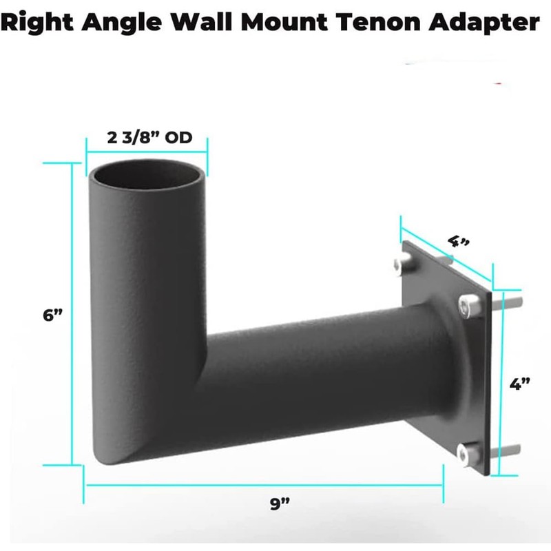 CHIUER 90° Perpendicular Tenon Adapter Square Pole Wall Mount Bracket