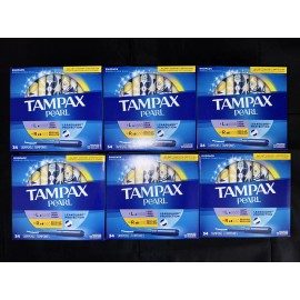 Ultra Set of 6-Tampax Pearl Tampons Trio Pack, Super/Super Plus/Ultra Absorbency 34 ct