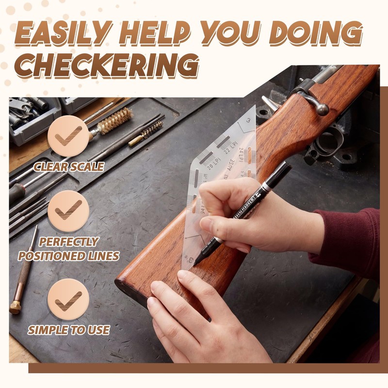 Shappy Gunstock Checkering Gauge - Gunsmith Precision Tool for Marking