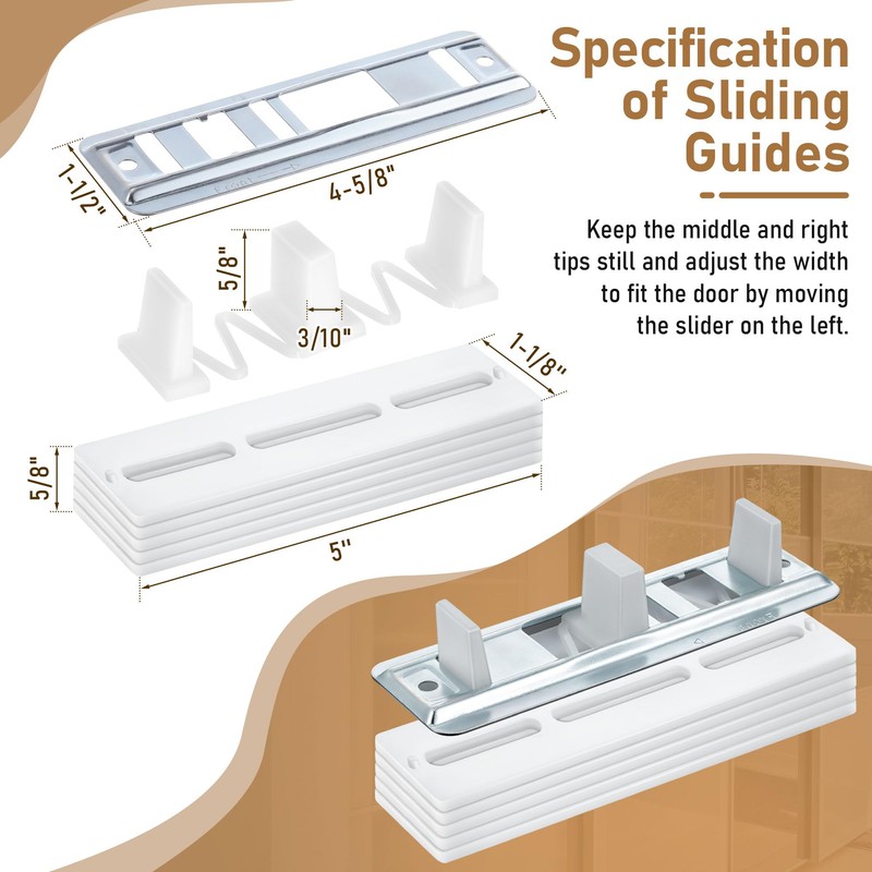 4 Pack Sliding Closet Door Floor Guides with Carpet Risers,