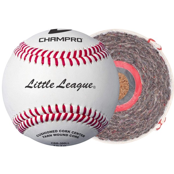 CHAMPRO Little League Baseballs with Full Grain Leather, Double Cushion Cork Core, 12 Pack