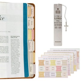 Vukehon Bible Tabs Sticky, Metal Bible Verse Bookmark for Women Men, 75 Tabs, Bible Study Supplies, Bible Index Tabs, Christian Religious Gifts