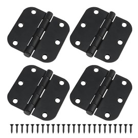 MANCHAP 2 Pair 3 Inch Black Ball Bearing Door Hinges, 76 x 76mm Black Butt Hinges for Internal Door, Timber Door, Shed Door