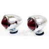 2X Superior Dixie 12V Chrome Bullet Style Red Marker Light
