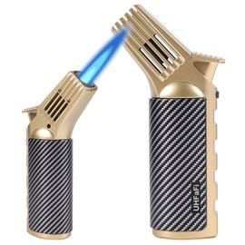 Kitchen Cooking Butane Torch Lighter with Safety Lock ，Lock Fire Function, Extra-Long Flame, Powerful and Adjustable, Refillable Multi-Functional Torch，BBQ, Baking, Welding (Butane Gas Not Included)