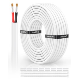 NAOVEO 10 Gauge Wire 2 Conductor Electrical Wire, 10 AWG Stranded PVC Tinned Copper Cable, Flexible/Low Voltage Automotive Wiring for LED Lamps, Marine, Speaker, Appliances (30FT)