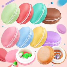 Pack of 18 Mini Macaron Storage Boxes, Colourful Macaron Storage Box, Mini Macaron Small Jewellery Boxes, Suitable for Storing Pills, Earrings, Rings, Beads