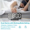 JALL Super Slim LED Digital Alarm Clock, Mirror Surface for