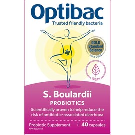 Optibac Optibac Saccharomyces Boulardii YEAST Based Probiotic Supplement, Reduces Antibiotic Diarrhea, 5 Billion CFU, Vegan, Gluten-Free, Dairy-Free. NO CAPSULE FILLERS