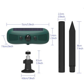 Solar Motion Sensor Alarm Outdoor Indoor, 2 * 129db Loud Siren, 4 Work Mode 2 Motion RED&Blue Activated Strobe Lights, Waterproof Ultrasonic Motion Detector Alarm, Intruders Escape Quickly