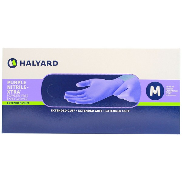 Halyard Health 50602 Safeskin, Glove Hi-Risk Non-sterile powder free Nitrile, Medium (Pack of 50)